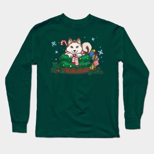 Cafe Pups: Special - Peppermint Mocha Husky Long Sleeve T-Shirt